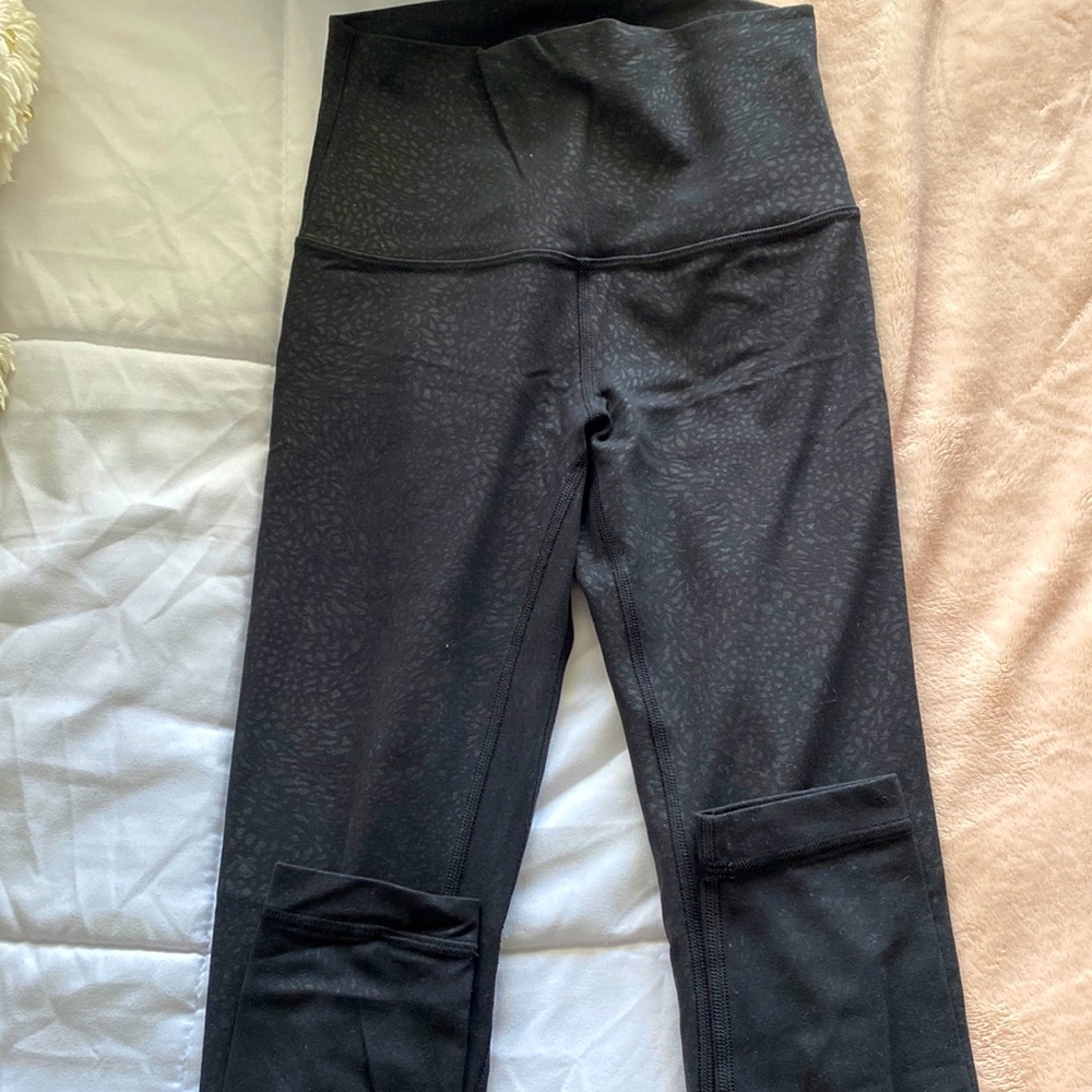 Lululemon Black Emboss Align Leggings Size 2